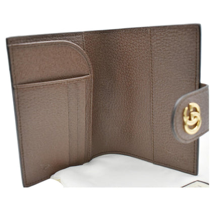 GUCCI Ophidia GG Supreme Monogram Web Passport Case Wallet Beige 598914