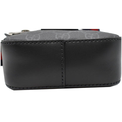 GUCCI GG Supreme Monogram Web Messenger Bag Black 598103