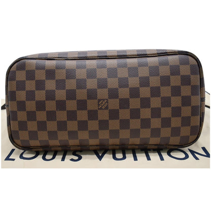 LOUIS VUITTON Neverfull MM Damier Ebene Tote Bag Brown