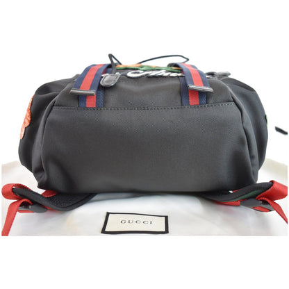 GUCCI Techno Embroidery Fabric Backpack Bag Black 478327