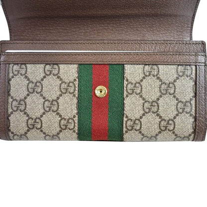 GUCCI Ophidia GG Continental Supreme Canvas Wallet Beige 523153