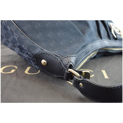 GUCCI Medium Sukey GG Canvas Hobo Bag Black 232955
