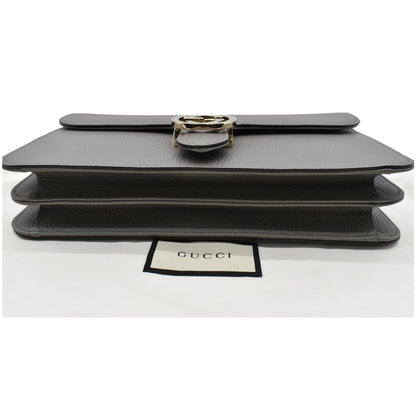 GUCCI Interlocking GG Calfskin Leather Crossbody Bag Grey 510303