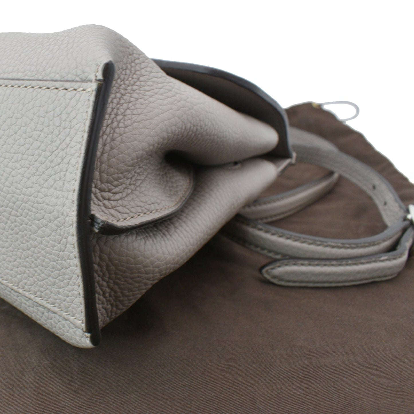 GUCCI Bamboo Daily Small Leather Shoulder Bag Grey 370831