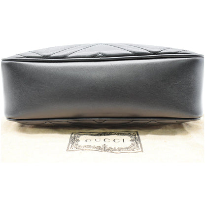 GUCCI GG Marmont Small Matelasse Leather Crossbody Bag Black 447632