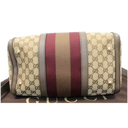 GUCCI Vintage Web Original GG Boston Bag Beige 247205