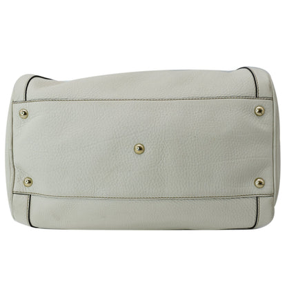 GUCCI Soho Leather Boston Bag White 282302