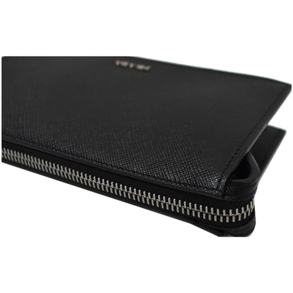 PRADA Saffiano Leather Phone Pouch Bag Black - 10% OFF