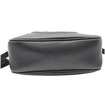 GUCCI Soho Disco Small Pebbled Leather Crossbody Bag Black 308364
