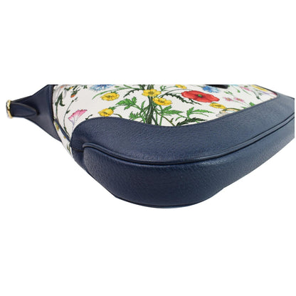 GUCCI Flora Jackie Medium Canvas Hobo Bag Blue 550152 - Last Call