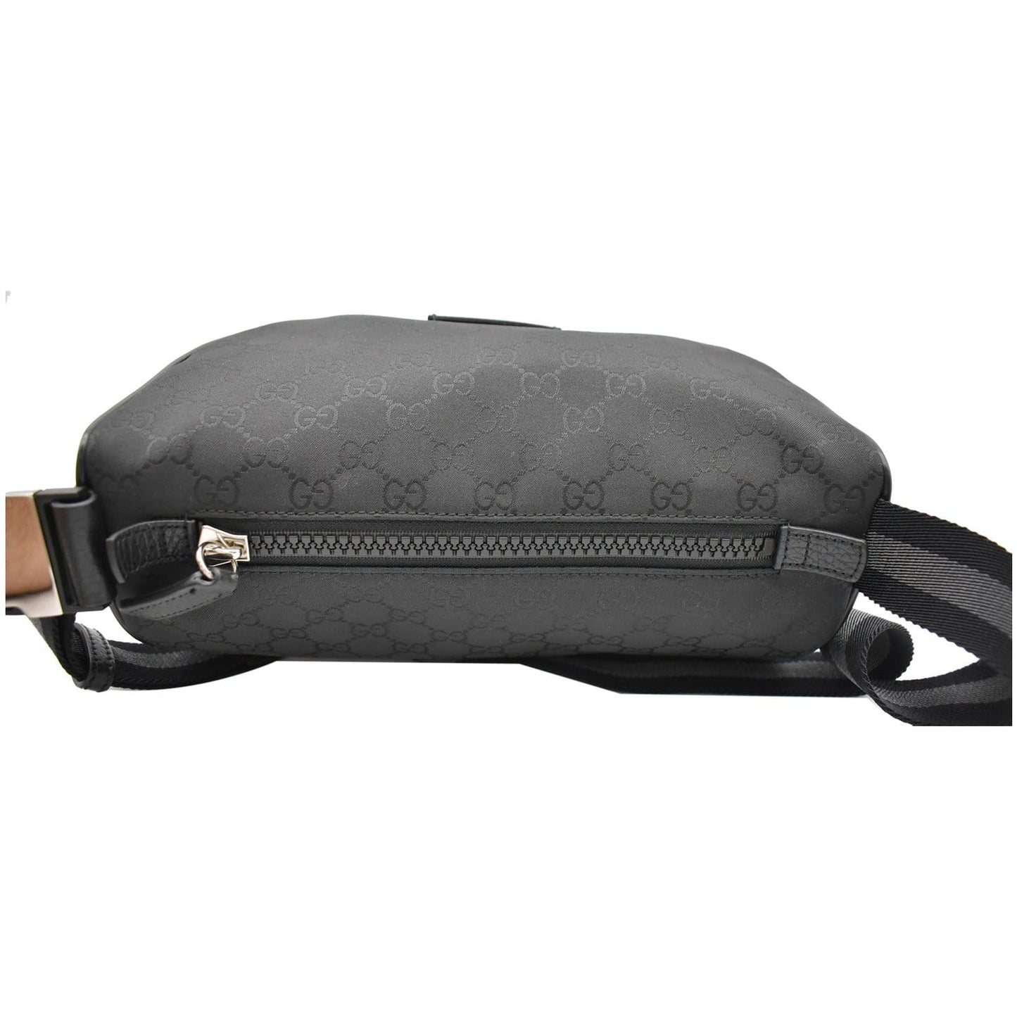 GUCCI GG Monogram Nylon Canvas Fanny Pack Belt Bag Black 449182