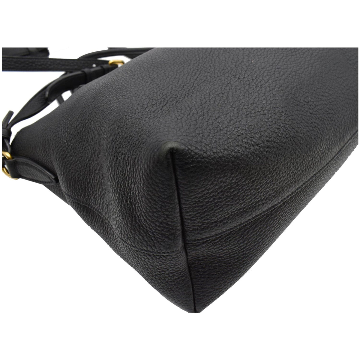 PRADA Vitello 1BA063 Phenix Leather Shoulder Bag Black