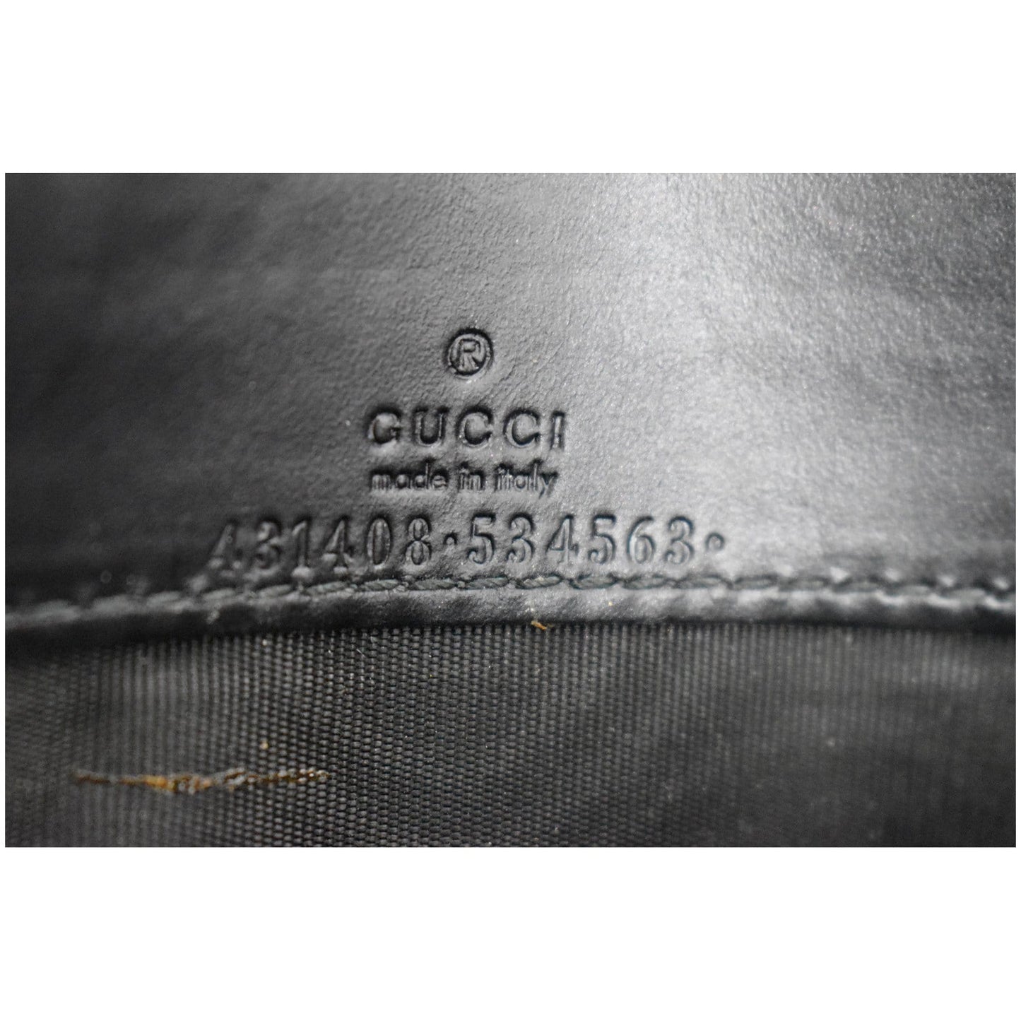GUCCI Bow Guccissima Leather Chain Wallet Black 431408