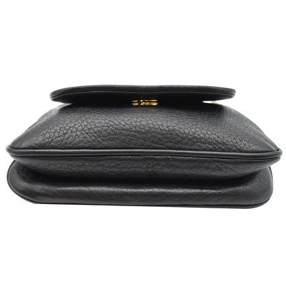 GUCCI Small 1973 Pebbled Leather Chain Crossbody Bag Black 251821