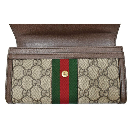 Gucci Ophidia GG Continental Supreme Canvas Wallet Beige 523153