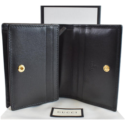 GUCCI Horsebit 1955 Card Case Wallet Black 621887