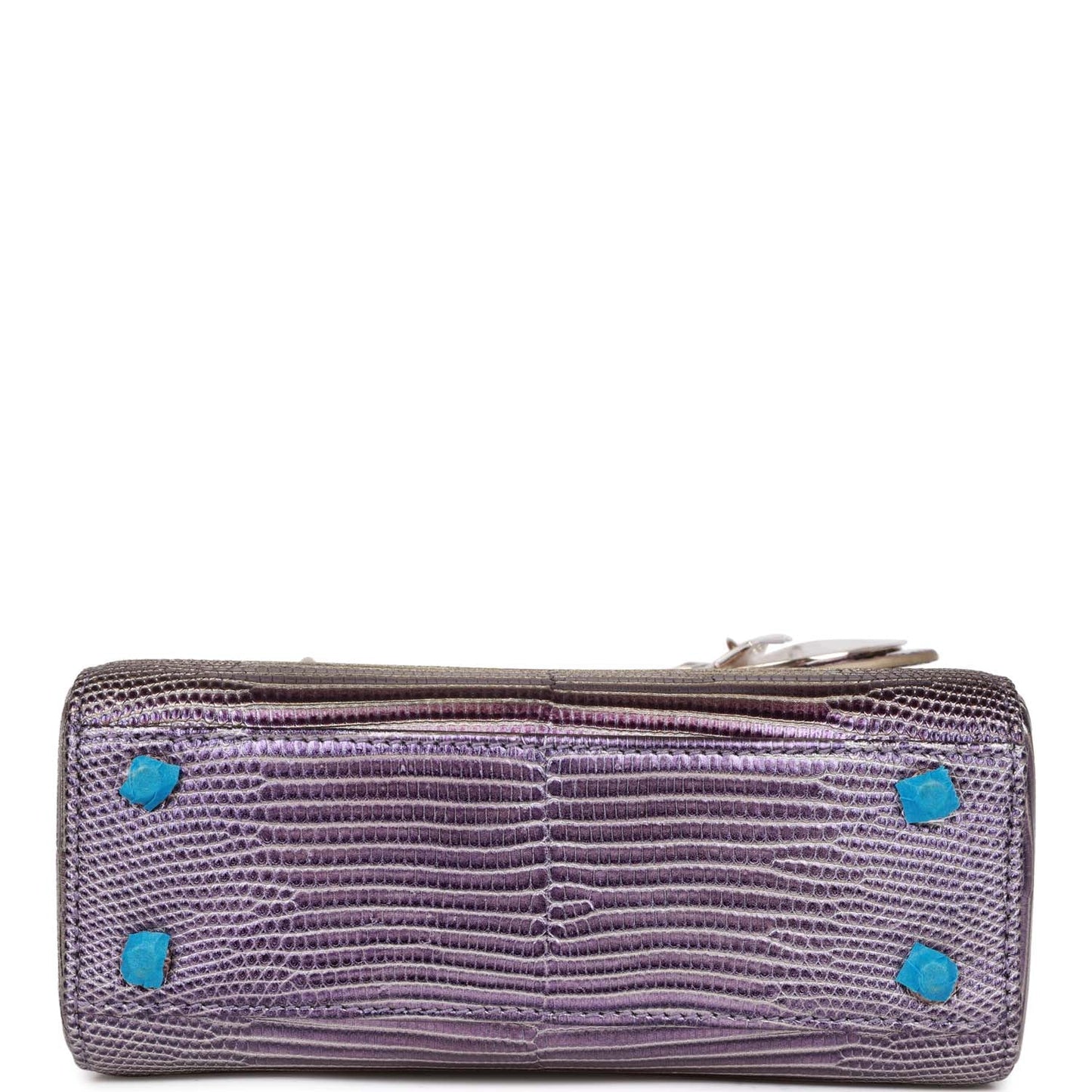 Christian Dior Mini Lady Dior Purple Iridescent Salvator Lizard Light Gold Hardware