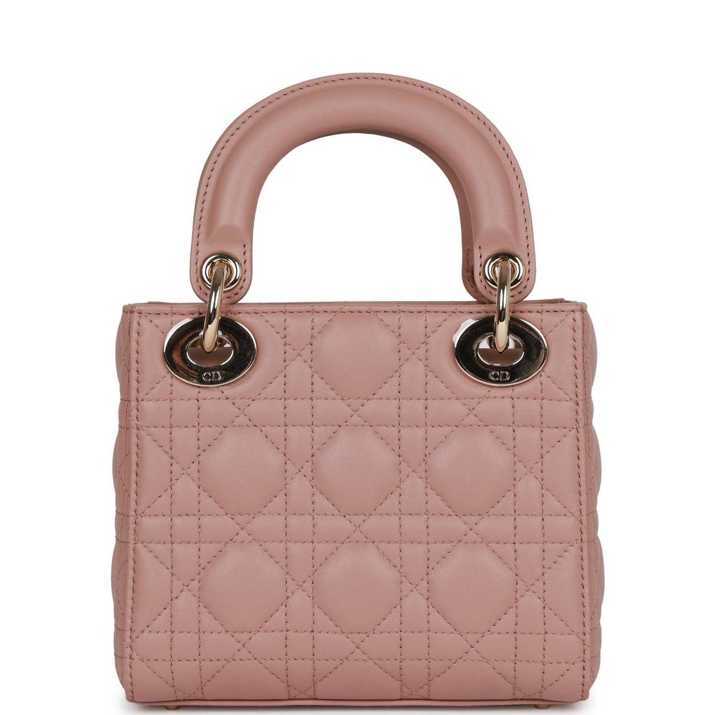Christian Dior Mini Lady Bag Blush Cannage Lambskin Light Gold Hardware