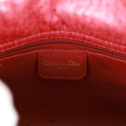 Christian Dior Mini Lady Bag Burgundy Ostrich Gold Hardware