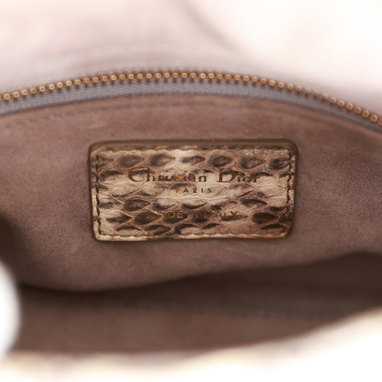 Christian Dior Mini Lady Dior Tote Python Gold Hardware