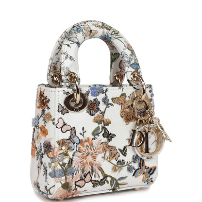 Christian Dior Micro Lady Dior with Small Trunk Multicolor Embroidered Calfskin Light Gold Hardware