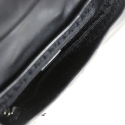Vintage Christian Dior Saddle Bag Gunmetal Python and Black Leather Silver Hardware
