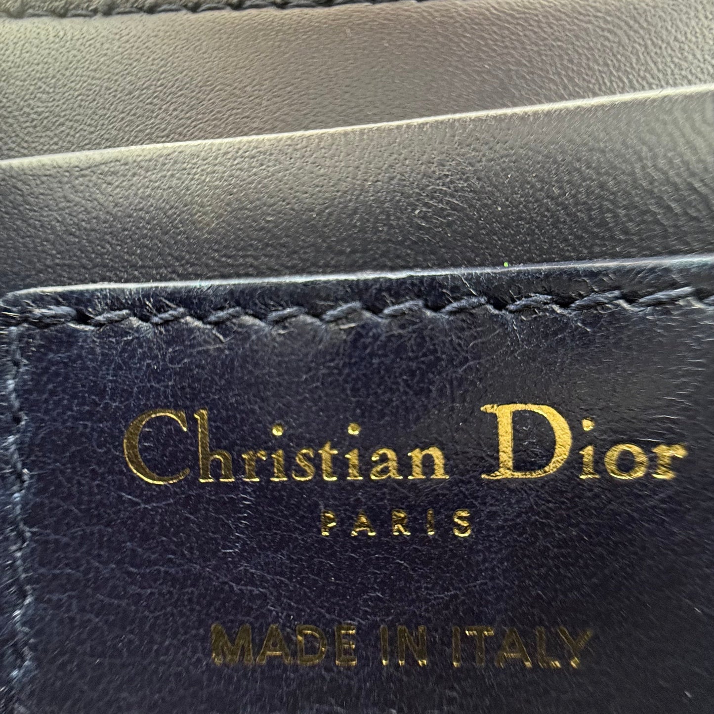 Christian Dior Navy Blue Leather 30 Montaigne Box Shoulder Bag