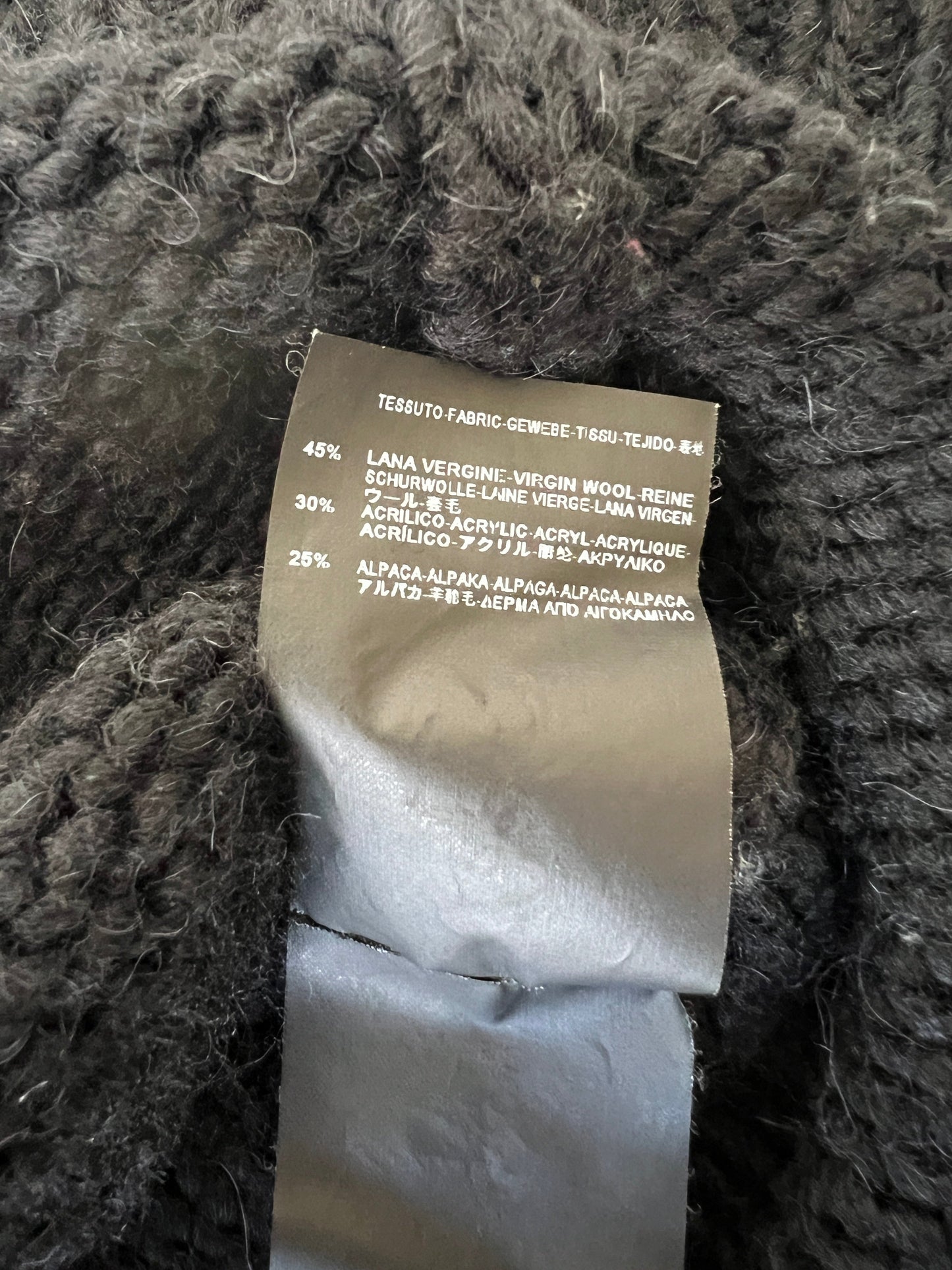 Saint Laurent Black & Grey Knit V-Neck igan Size S (UK 8)