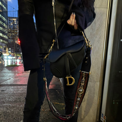 Christian Dior Goat Leather Mini Saddle Bag