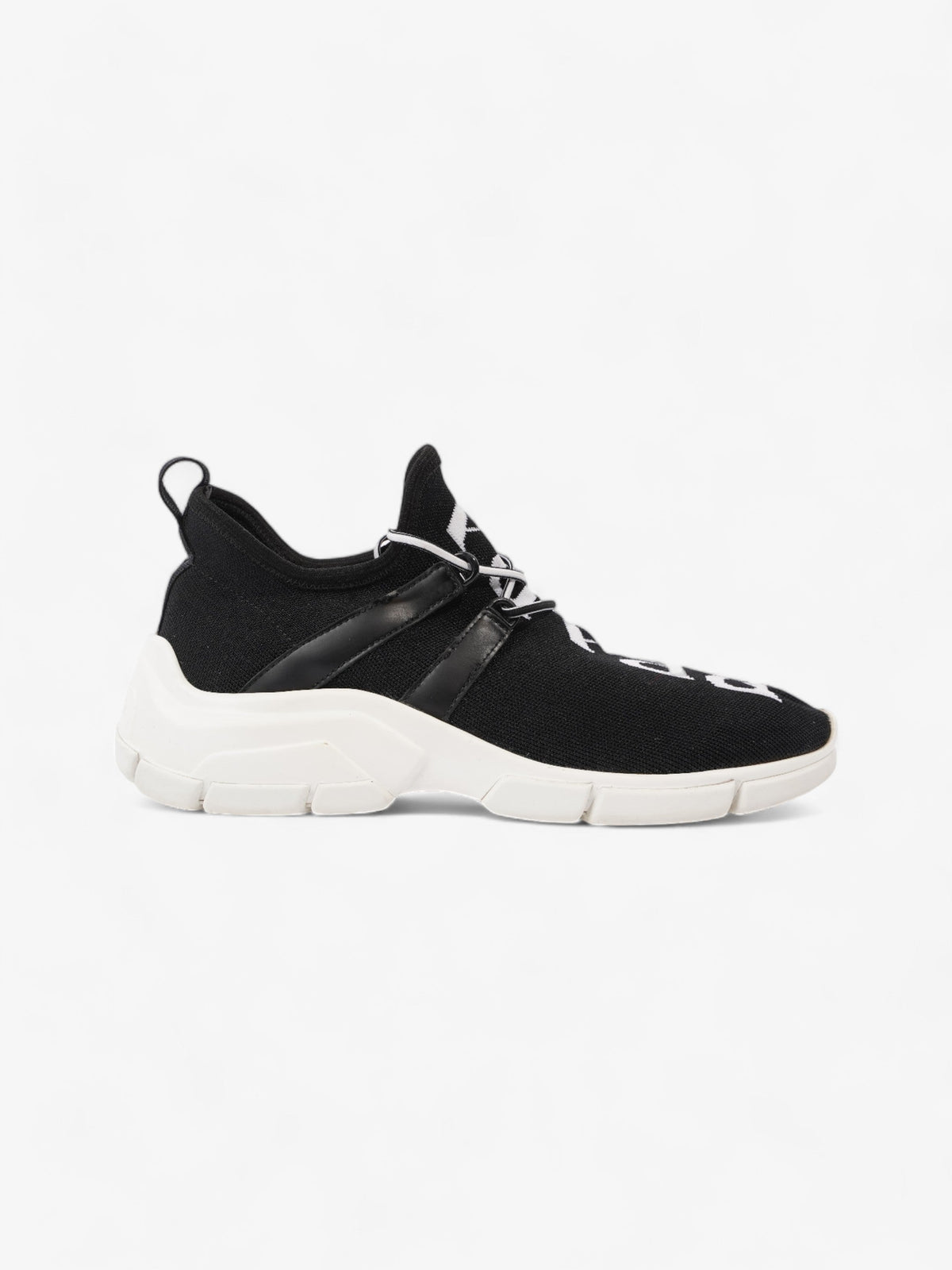 Prada Logo Knit Sneakers Black / White Cotton EU 37 UK 4