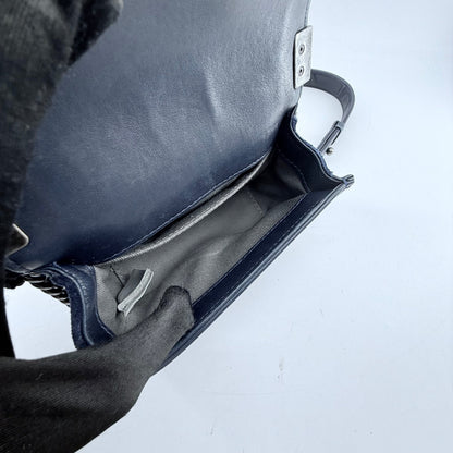 Chanel Navy Blue Velvet Mini Le Boy Bag