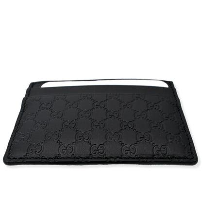GUCCI Microguccissima Monogram Leather Card Case Black 262837