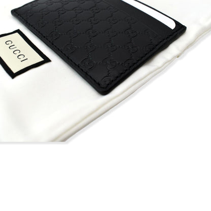 GUCCI Microguccissima Monogram Leather Card Case Black 262837