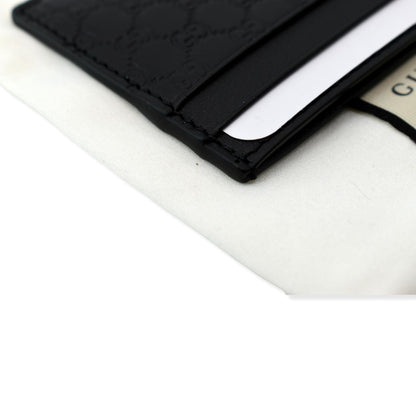 GUCCI Microguccissima Monogram Leather Card Case Black 262837