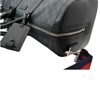 GUCCI Carry-on GG Supreme Canvas Duffle Bag Black 474131