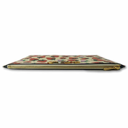 GUCCI Zumi Strawberry Printed Leather Pouch Multicolor 570728