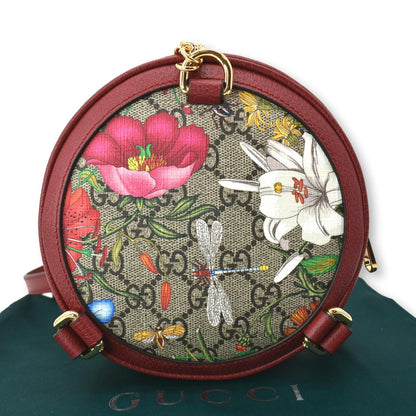 GUCCI Ophidia GG Floral Mini Supreme Backpack Bag Red 598661