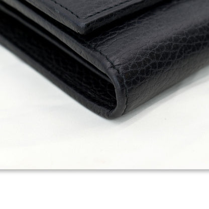 GUCCI Petite GG Marmont Leather Chain Wallet Black 546585