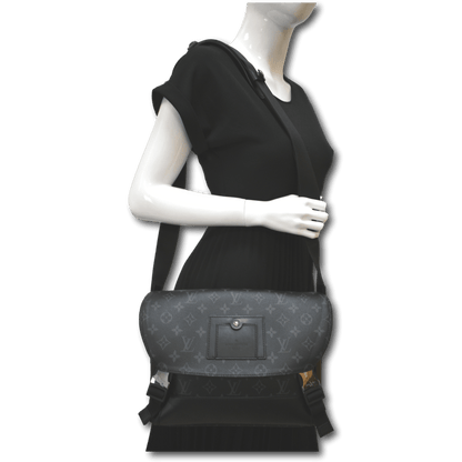 LOUIS VUITTON Voyager PM Monogram Eclipse Messenger Bag Black