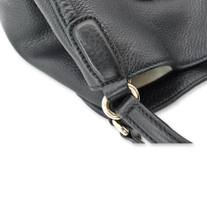 GUCCI Soho Small Pebbled Leather Shoulder Bag Black 336751