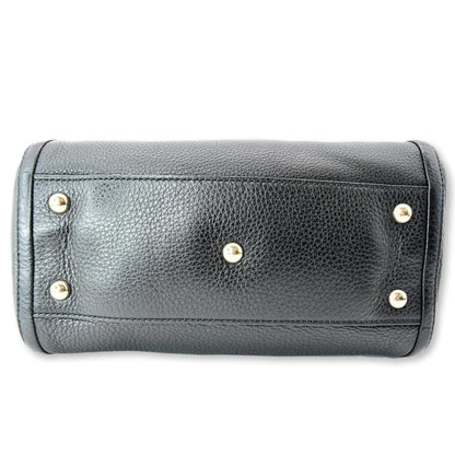 GUCCI Soho Small Pebbled Leather Shoulder Bag Black 336751