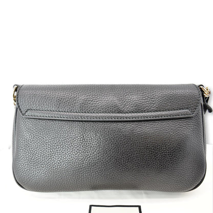 GUCCI GG Soho Tassel Chain Leather Crossbody Bag Beige Black