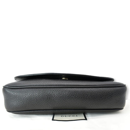 GUCCI GG Soho Tassel Chain Leather Crossbody Bag Beige Black