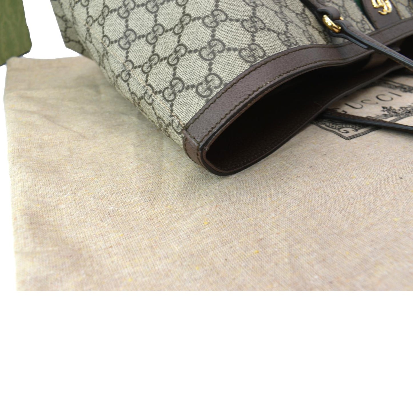 GUCCI Ophidia Medium GG Supreme Canvas Tote Bag Beige 631685