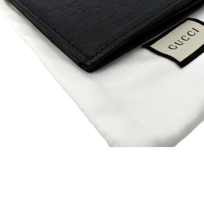 GUCCI Interlocking G Bi-Fold Calfskin Leather Wallet Black 575985