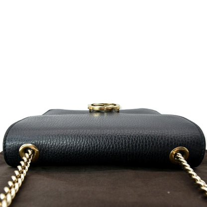 GUCCI Interlocking GG Leather Crossbody Bag Black 510304