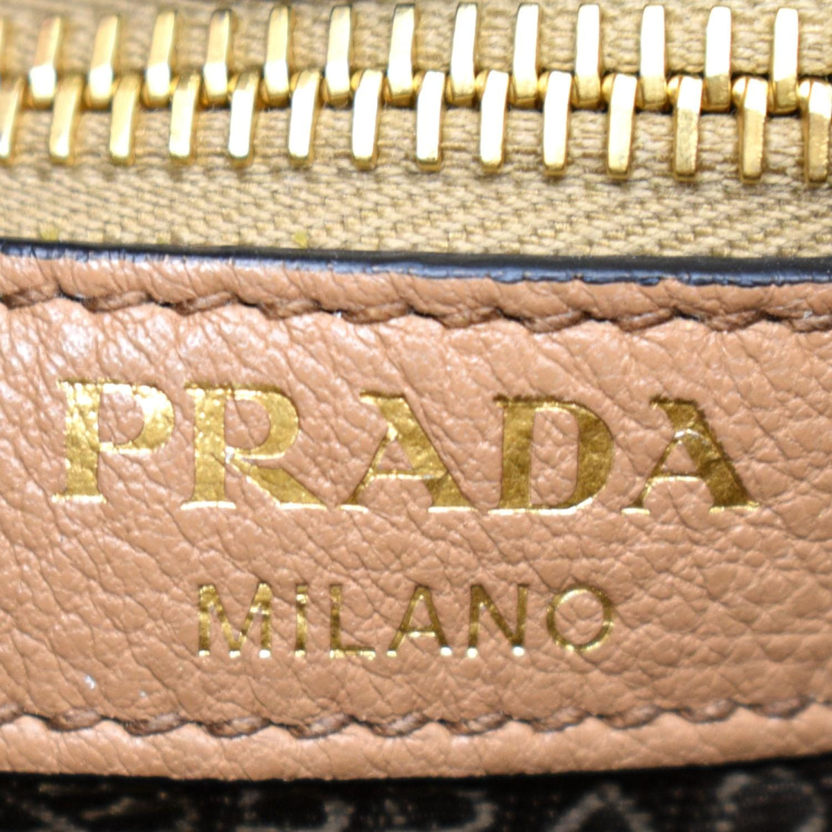 PRADA Logo Soft Leather Hobo Shoulder Bag Taupe - 10% Off
