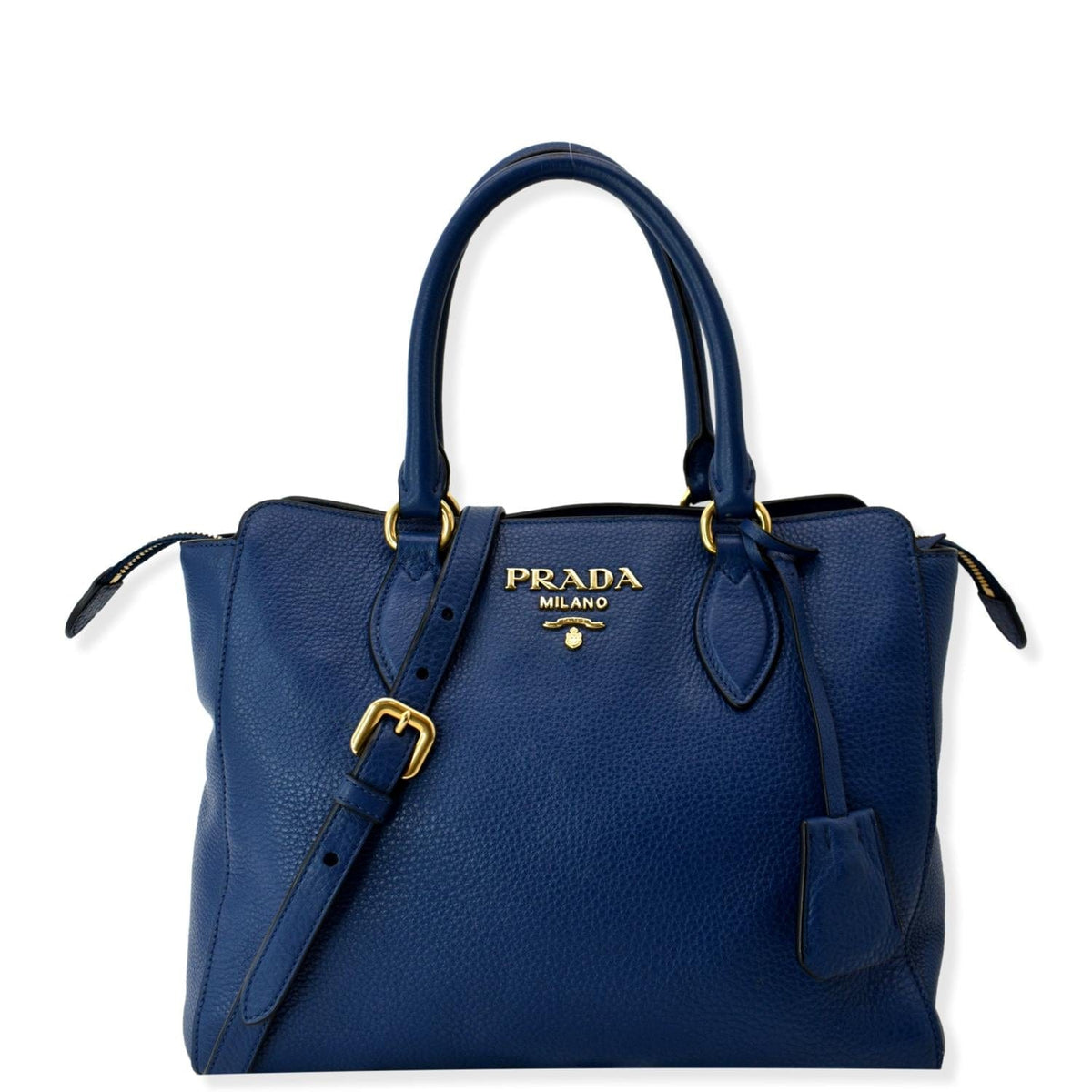 PRADA 2way Leather Tote Shoulder Bag Blue 1BA205 - 10% Off