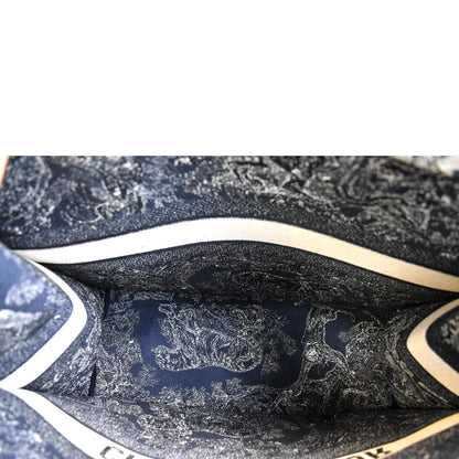 CHRISTIAN DIOR Book Medium Toile De Jouy Reverse Embroidery Tote Bag Blue