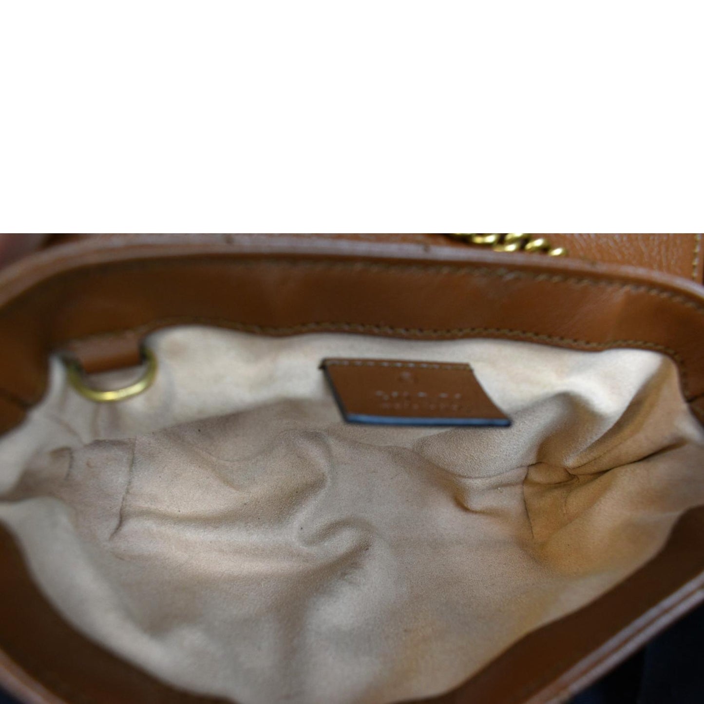 GUCCI GG Marmont Super Mini Leather Crossbody Bag Brown 476433